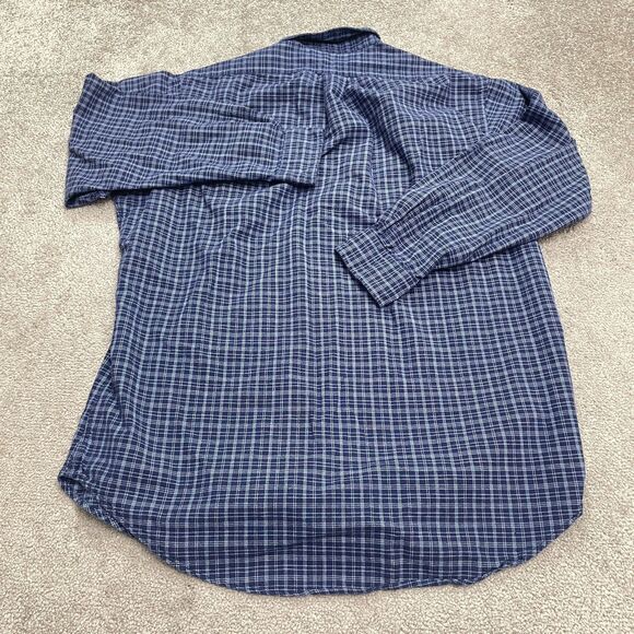 Polo By Ralph Lauren Halpern Button Down Shirt Mens 16 32/33 Blue Plaid Cotton - Picture 2 of 14